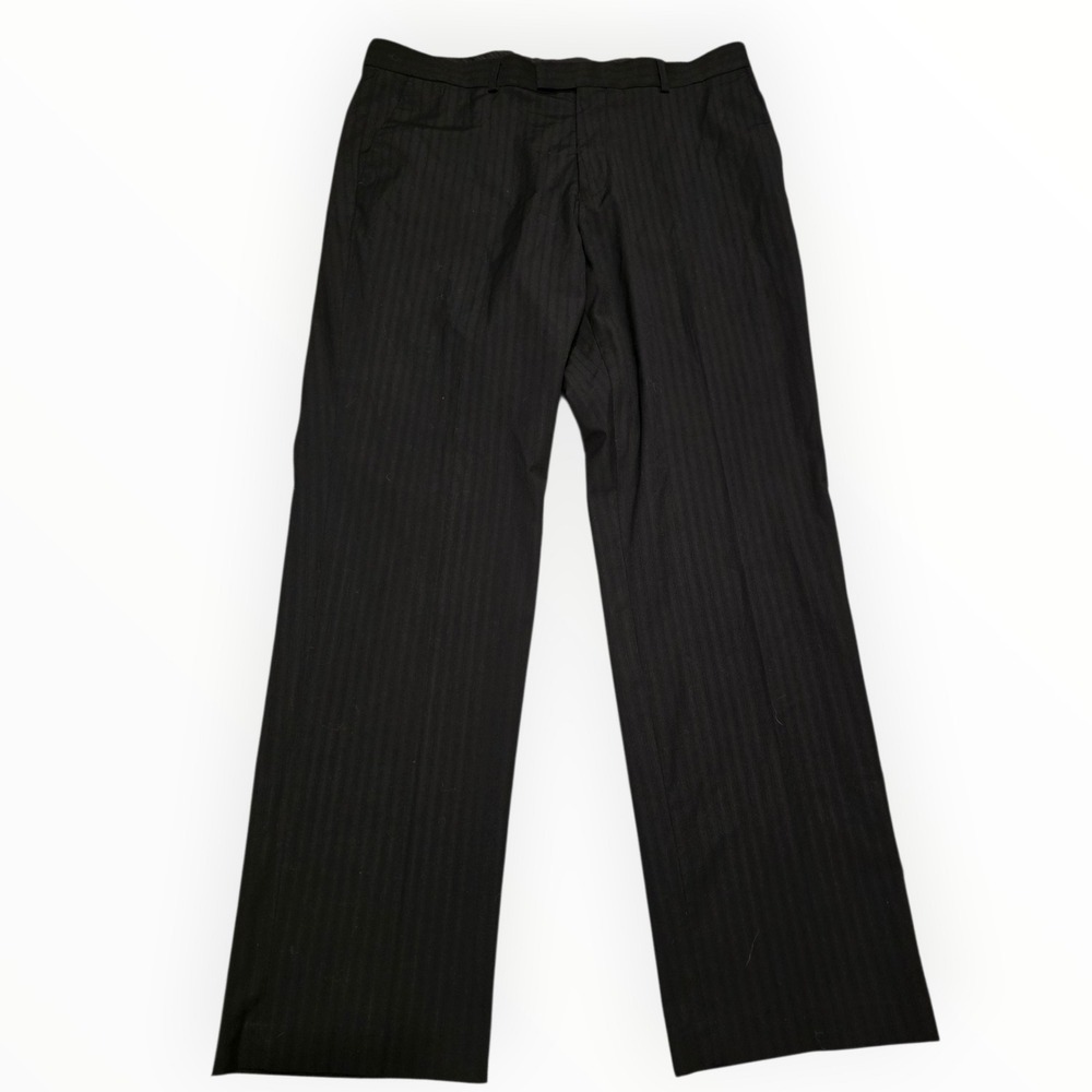 INC International Concepts London Mens 36x32 Black Herringbone Dress Pants